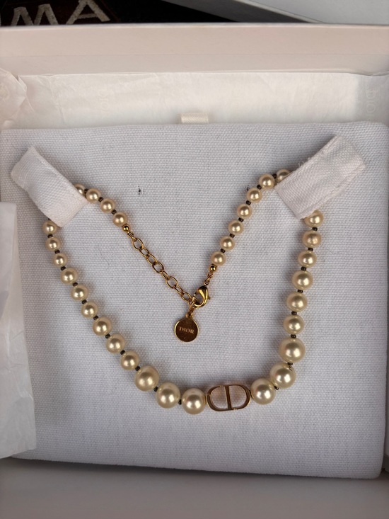 Dior Jewelry - Dior Pearl Necklace with Gold CD Emblem